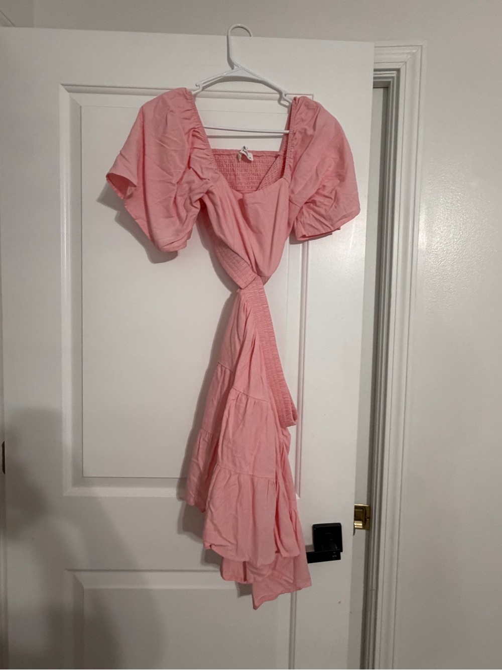 Pink Square Neck cut out dress